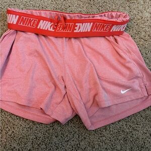 Nike Women's Athletic Shorts in Pink and Red